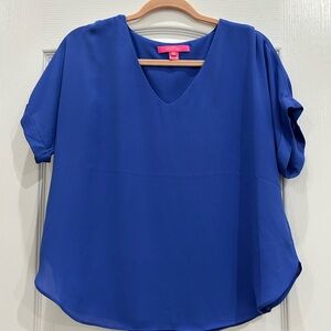 Lilly Pulitzer Blue V-Neck Women's Top